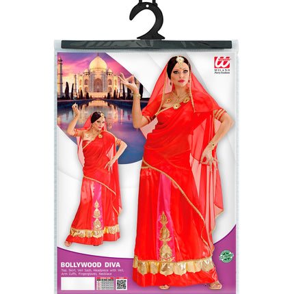 Widmann SRL Bollywood pak rood Indische vrouw
