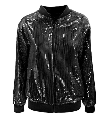 Widmann SRL Bomberjack zwart glitter