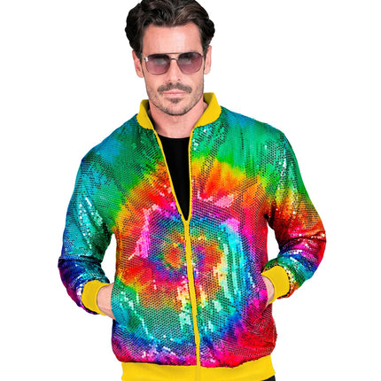 Widmann SRL Bomberjas pailletten Hippie tie dye
