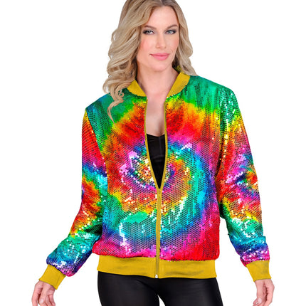 Widmann SRL Bomberjas pailletten Hippie tie dye