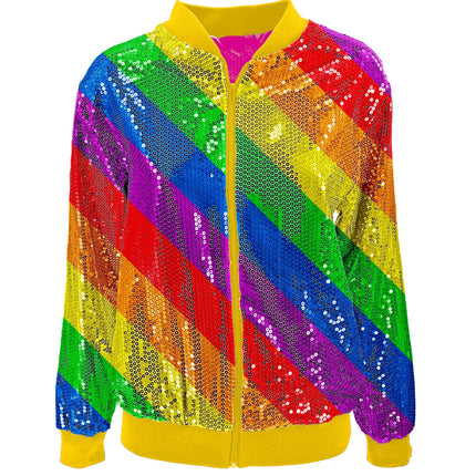 Widmann SRL Bomberjas pailletten regenboog