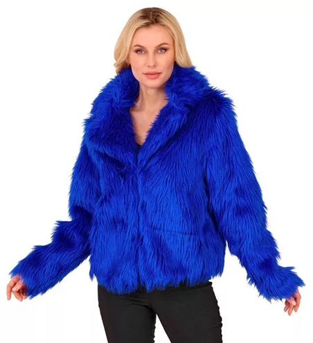 Widmann SRL Bontjas pluche dames blauw kostuum Lara