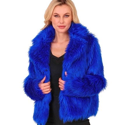 Widmann SRL Bontjas pluche dames blauw kostuum Lara