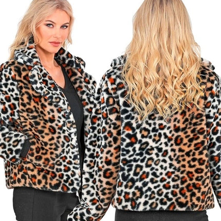 Widmann SRL Bontjas pluche dames luipaard print kostuum Niela