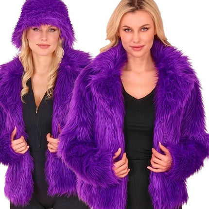 Widmann SRL Bontjas pluche dames paars kostuum Lara