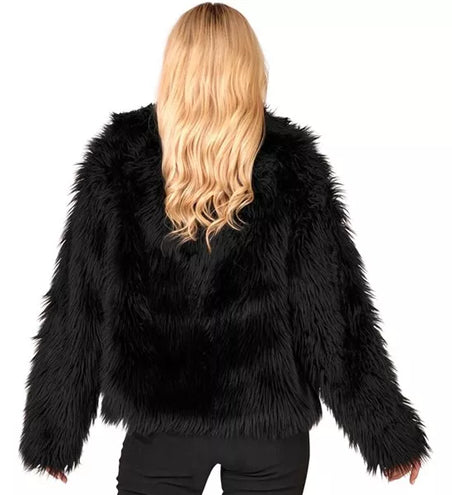 Widmann SRL Bontjas pluche dames zwart kostuum Sanne