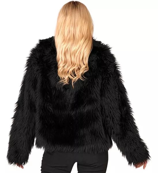 Widmann SRL Bontjas pluche dames zwart kostuum Sanne