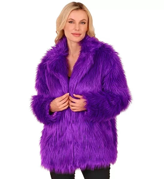 Widmann SRL Bontjas pluche paars kostuum Noah