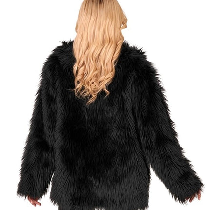 Widmann SRL Bontjas pluche zwart kostuum Timo