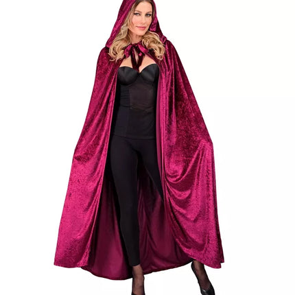 Widmann SRL Bordeaux fluwelen cape met kap 140cm Ilse