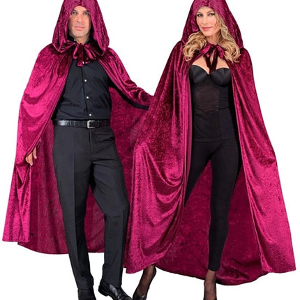 Widmann SRL Bordeaux fluwelen cape met kap 140cm Ilse