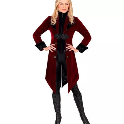 Widmann SRL Bordeaux fluwelen gothic jas dame kostuum Niels