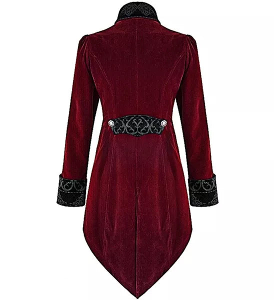Widmann SRL Bordeaux fluwelen gothic jas heren kostuum Timo