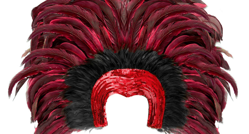 Widmann SRL Braziliaanse veren hoofdbedekking rood