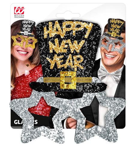 Widmann SRL Bril, Happy New Year Zilver