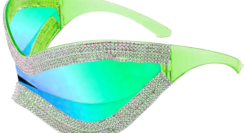 Widmann SRL Bril oversized met strass en groen glas
