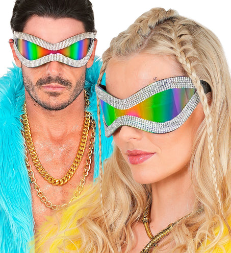 Widmann SRL Bril oversized met strass en paars glas