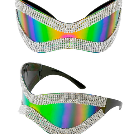 Widmann SRL Bril oversized met strass en paars glas