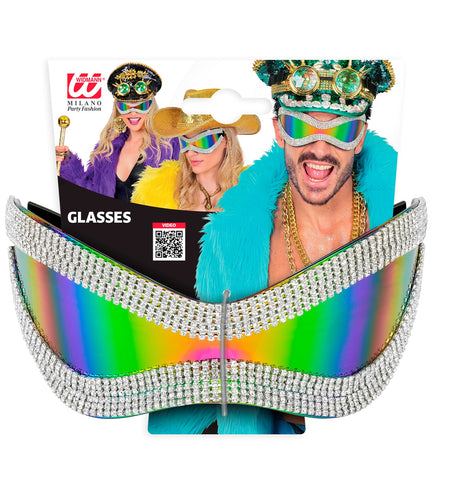 Widmann SRL Bril oversized met strass en paars glas