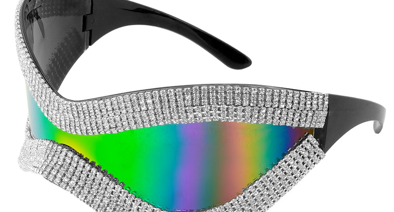 Widmann SRL Bril oversized met strass en paars glas