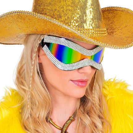 Widmann SRL Bril oversized met strass en paars glas