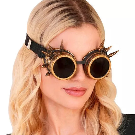 Widmann SRL Bril steampunk antiek goud gespijkerd Pim
