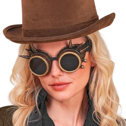 Widmann SRL Bril steampunk antiek goud gespijkerd Pim