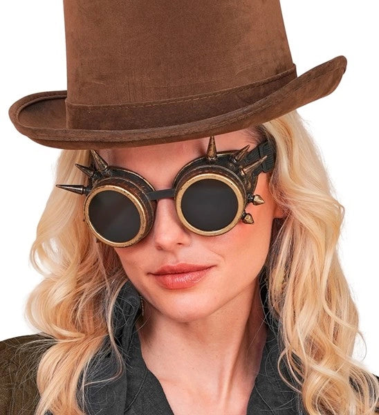 Widmann SRL Bril steampunk antiek goud gespijkerd Pim