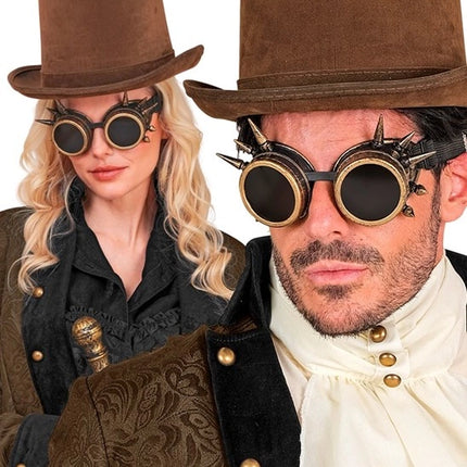 Widmann SRL Bril steampunk antiek goud gespijkerd Pim