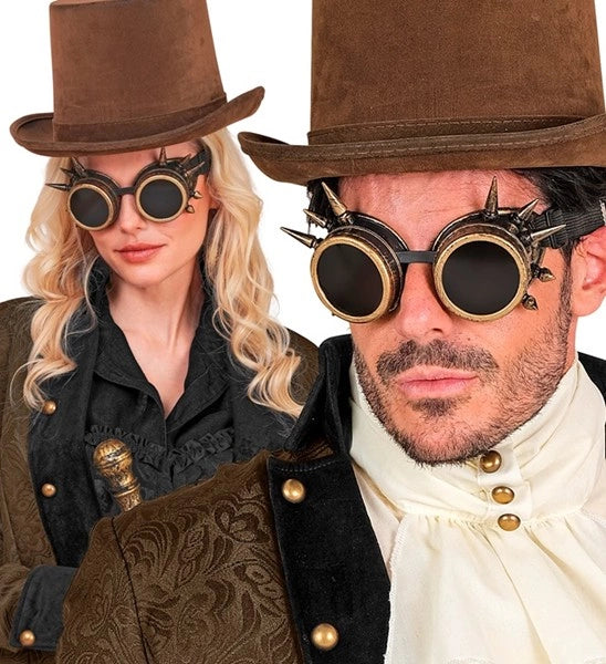 Widmann SRL Bril steampunk antiek goud gespijkerd Pim