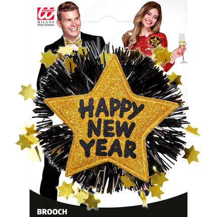 Widmann SRL Broche Happy New Year goud