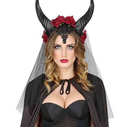 Widmann SRL Bruidsluier met hoorns en rozen