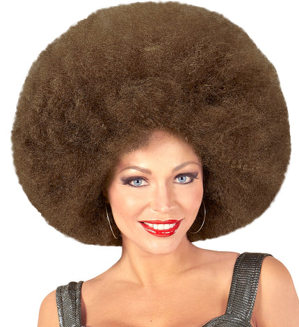 Widmann SRL Bruine afro pruik
