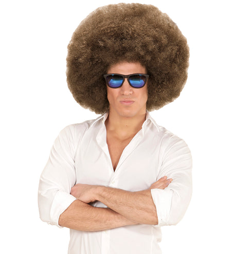 Widmann SRL Bruine afro pruik