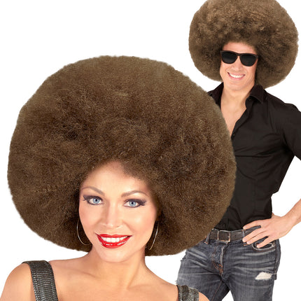 Widmann SRL Bruine afro pruik