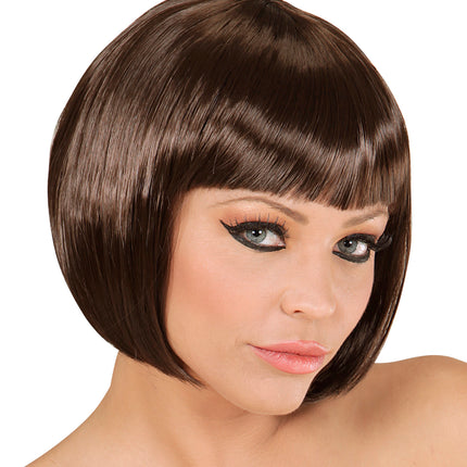 Widmann SRL Bruine boblijn pruik dame