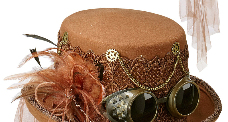 Widmann SRL Bruine hoge hoed Steampunk