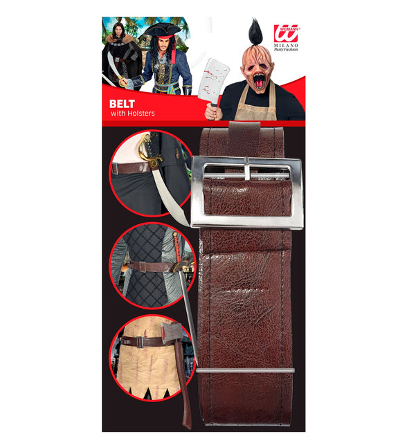 Widmann SRL Bruine riem met 4 holsters voor wapens