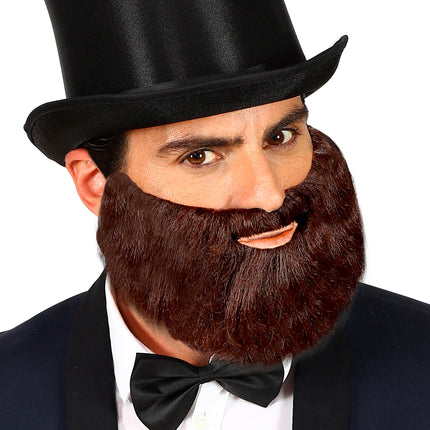 Widmann SRL Bruine snor en baard extra vol