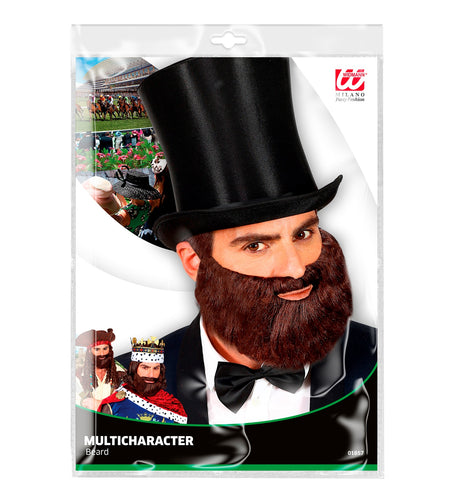 Widmann SRL Bruine snor en baard extra vol
