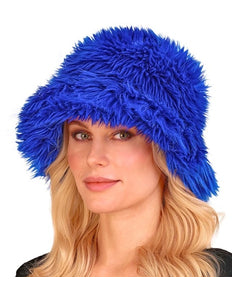 Widmann SRL Bucket hat pluche koningsblauw Mats