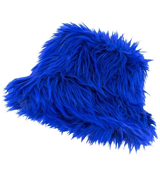 Widmann SRL Bucket hat pluche koningsblauw Mats