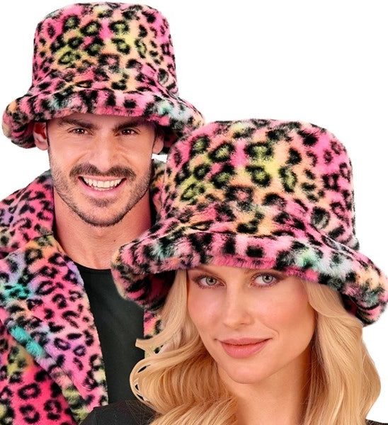 Widmann SRL Bucket hat pluche luipaard multi Sanne