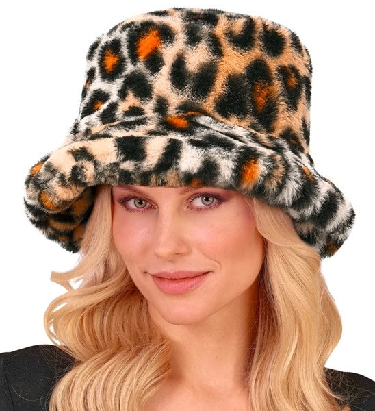 Widmann SRL Bucket hat pluche luipaard Thijs