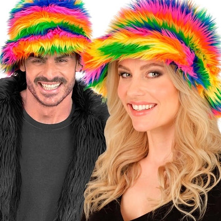 Widmann SRL Bucket hat pluche regenboog Julia