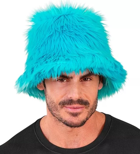 Widmann SRL Bucket hat pluche turquoise Fleur