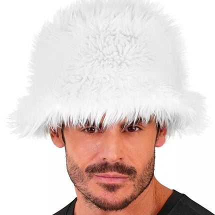 Widmann SRL Bucket hat pluche wit Sem