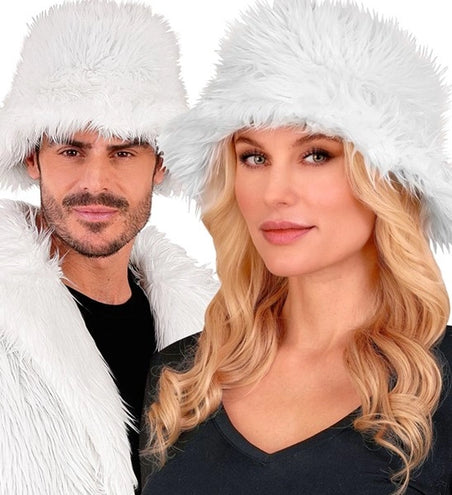 Widmann SRL Bucket hat pluche wit Sem