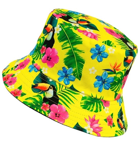 Widmann SRL Bucket hat zomer party geel kostuum Thijs