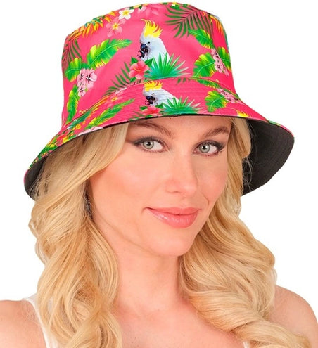 Widmann SRL Bucket hat zomer party roze kostuum Anouk
